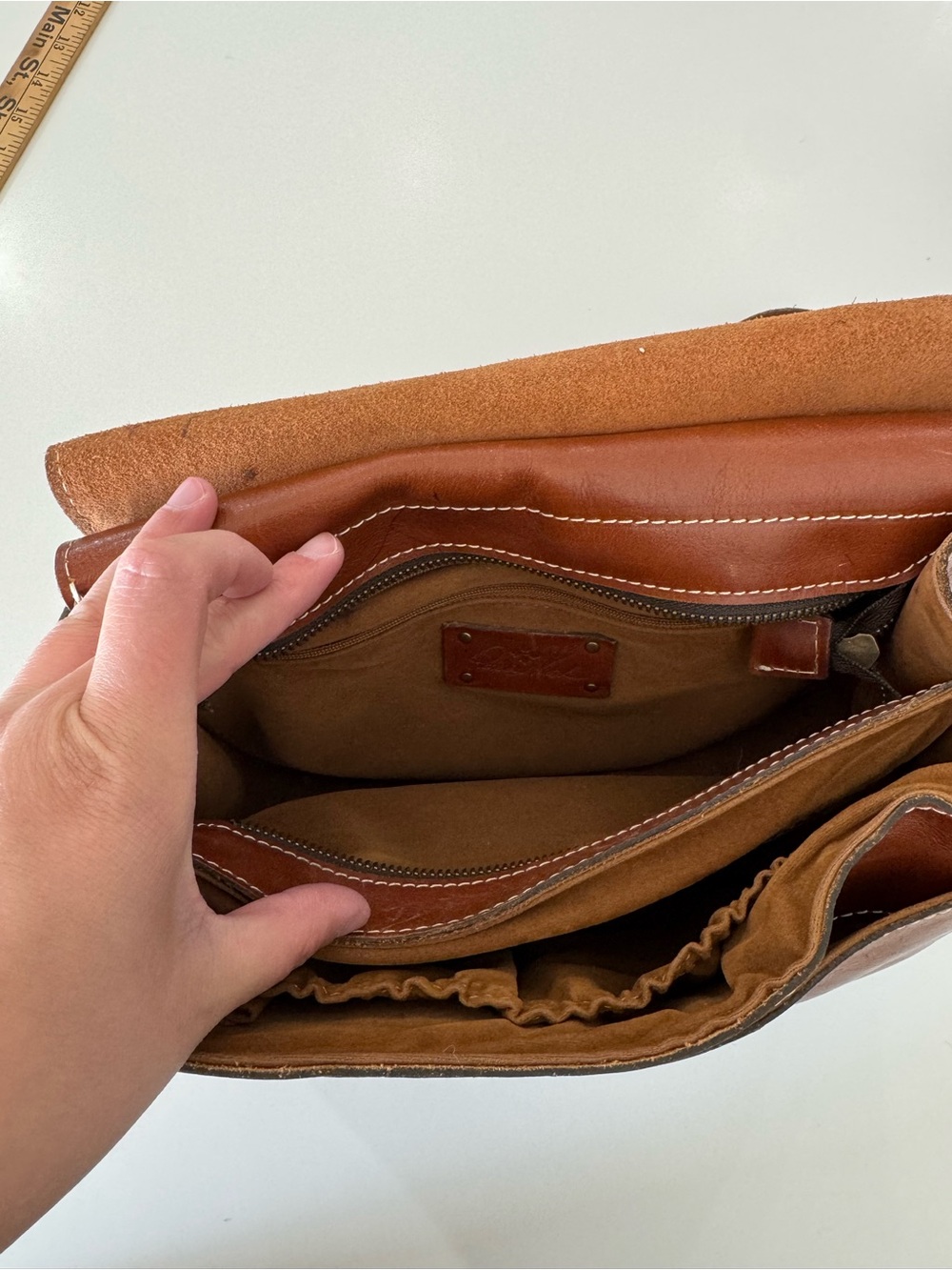 Patricia Nash Cognac Leather Crossbody Saddle Bag - Picture 7 of 12